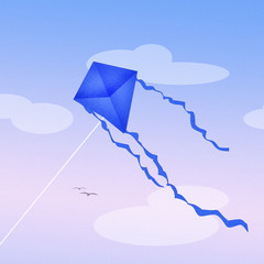 blue kite in the sky