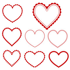 Collection of heart frames - vector