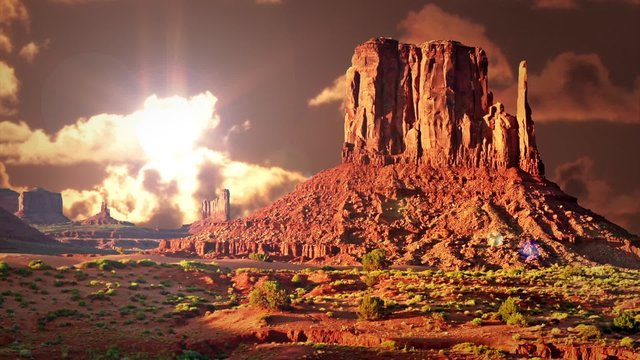 Monument Valley Utah During a Sunset in Time lapse