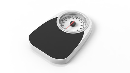 Bathroom scale, isolated on white background.