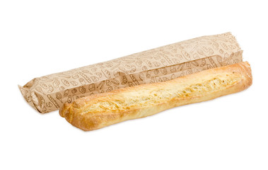 Baguette on the background of shopping bag