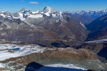 Amazing view from Matterhorn Glacier Paradise,  Alps, Switzerland 