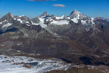 Amazing landscape from Matterhorn Glacier Paradise,  Alps, Switzerland 