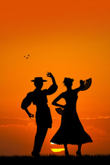 Flamenco at sunset