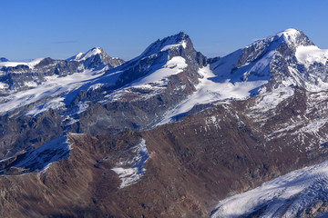 Winter panorama of Alps from Matterhorn Glacier Paradise,  Canton of Valais,  Switzerland 