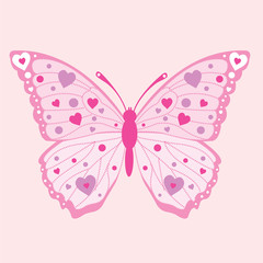 Butterfly elegant with pink color design vector illustration design