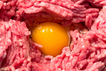 minced meat with egg