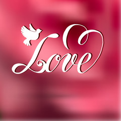 Valentines day vintage lettering card