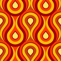 Pattern fire wallpaper burning ornament yellow orange flower squiggles wavy natural waves Kullisse texture background seamless lines magical - Muster Feuer Tapete brennend 