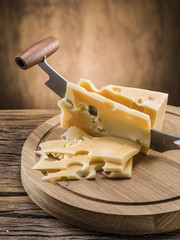 Variety of cheeses. Vintage stiles.