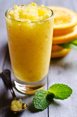 Homemade fruit sorbet