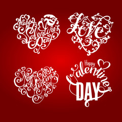 Valentines day calligraphy and lettering collection 