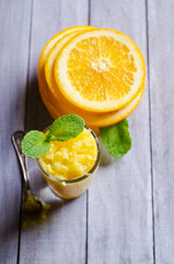 Homemade fruit sorbet