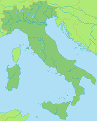 Italien in Grün - Landkarte