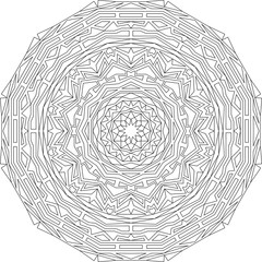 Mandala, Vorlage Malbuch für Erwachsene, Meditationshilfe, zur Ruhe kommen, Vektor