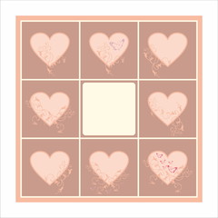 Decorative tender heart set card pattern