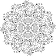 Mandala, Vorlage Malbuch für Erwachsene, Meditationshilfe, zur Ruhe kommen, Vektor