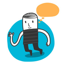 Man with thinking bubble