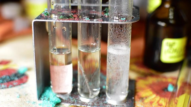 We Perform Chemical Experiments - Mix Reagents ignite, see the result
