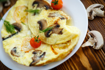 Omelet with mushrooms