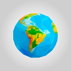 The globe icon. Globe symbol. Geometric polygonal style