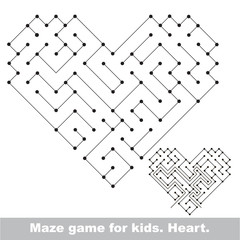 Heart - kid maze game. Search the way. 
