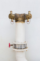 Water gate and valve on white background