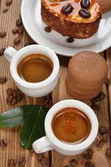Fresh espresso and cake