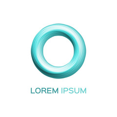 Abstract business logo, turquoise circle icon