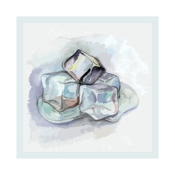 четыре кубика льда