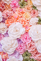 Colorful flowers paper background pattern