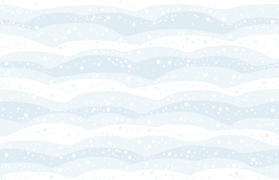 Snowfall - seamless background of the snow covered heaps can be created in all directions. Vector illustration.