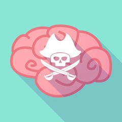 Long shadow brain with a pirate skull