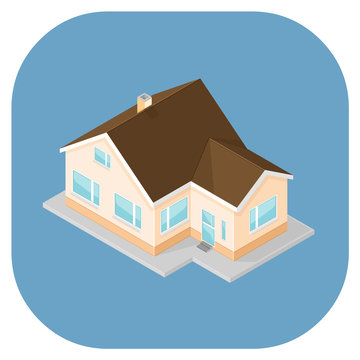 Isometric vector icon illustration of a house.
Generic modern home icon concept.