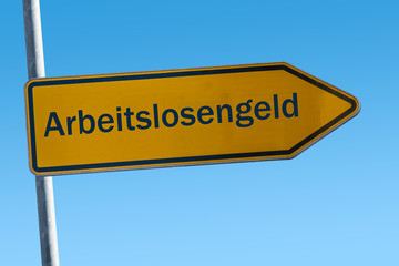 Fototapeta premium Schild 65 - Arbeitslosengeld
