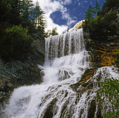 watterfall 01/ Mountain waterfall in Dolomites - North Italy
