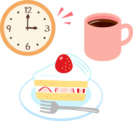 おやつのケーキとコーヒー