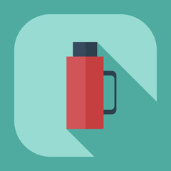 Flat modern design with shadow icons thermos