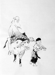 Chinese monk and a boy