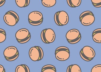 vector seamless pattern with burger