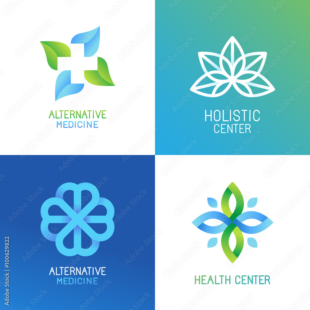 Poster Vector set of abstract logos and emblems