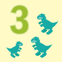 Number three. Three dinosaur (Tyrannosaurus ).