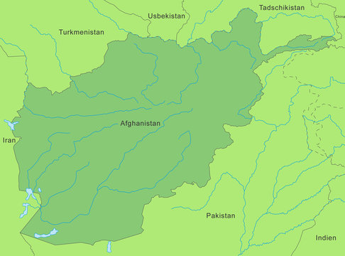 Karte von Afghanistan - Grün