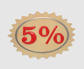 Discount leather Illustration with 5%