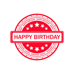 Stamp with text Happy Birthday