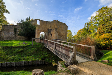 ruins of knights' castle in Normandy, France
