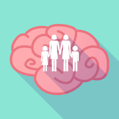 Long shadow brain with a lesbian parents family pictogram