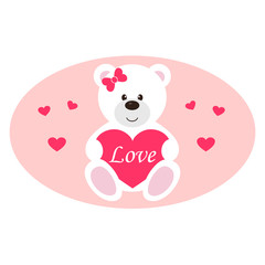 lovely teddy white and text