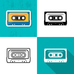 Fototapeta premium Vector music cassette tape icon