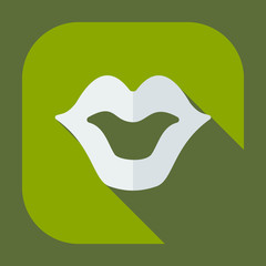 Flat modern design with shadow icons lips